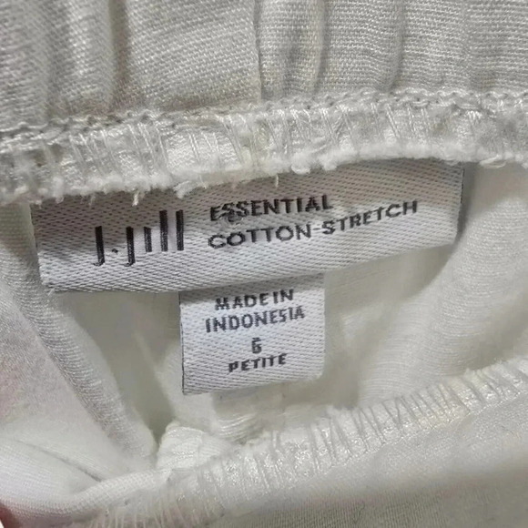 J Jill Pants  Small Petite White Essential Cotton Stretch Pull On Cropped Capri - Picture 4 of 5
